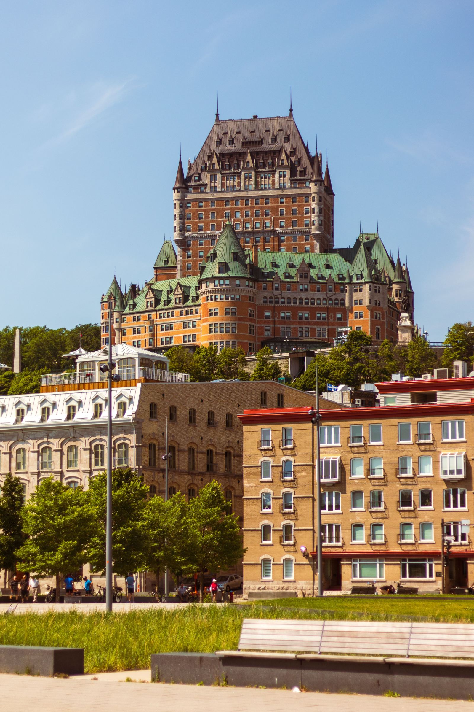 Chateau Frontenac towering over the Quebec City skyline
